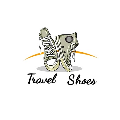 鞋店创意黑黄l鞋子落脚点logo设计