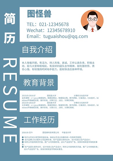 简约质感职业简历
