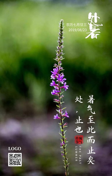 处暑传统节日节气诗词古风手机海报