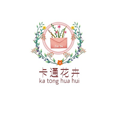 粉色卡通花卉logo
