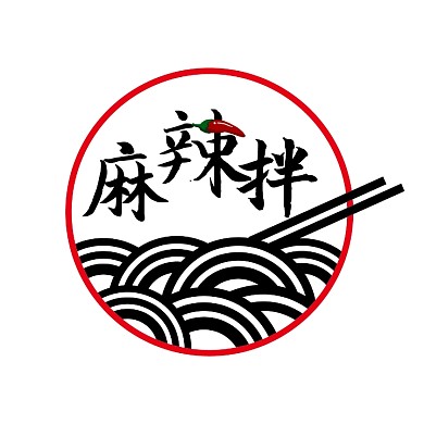 麻辣拌logo宣传推广美食通用