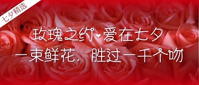 七夕精选鲜花玫瑰花店宣传公众号封面首图