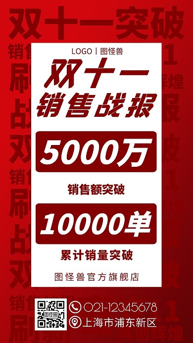 喜色喜庆销售喜报红色简约大气营销手机海报