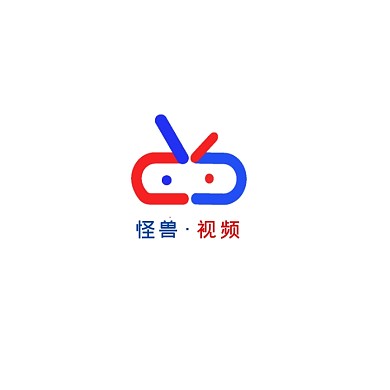 创意蓝色红色科技新媒体视频标志logo