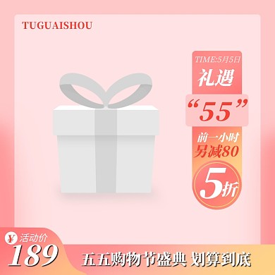 粉色五五购物节促销活动主图图标