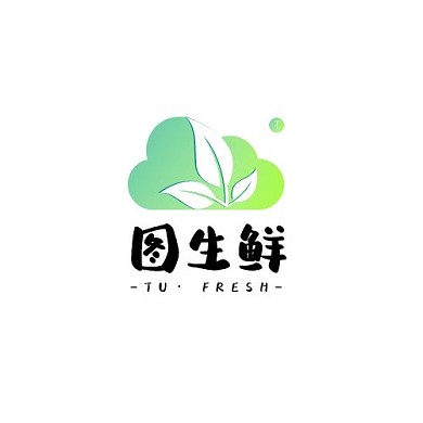 菜市生鲜蓝绿渐变云上店铺宣传LOGO