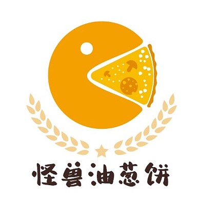 黄色葱花饼插画黄色商务logo