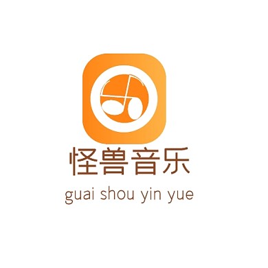 橙色简约音乐logo