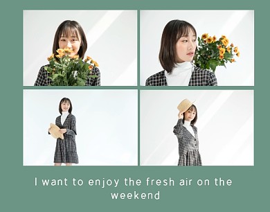 少女清新简约唯美浪漫照片拼图