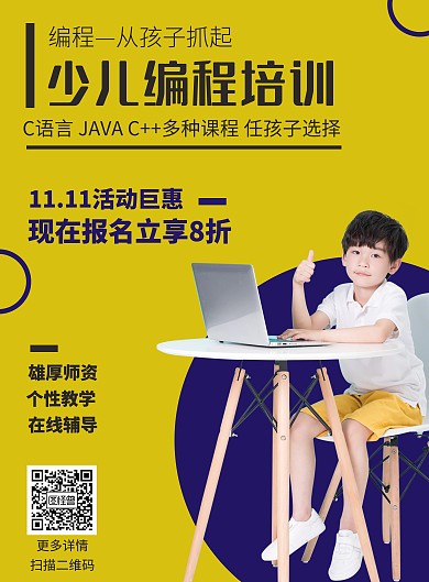编程教育培训机构双11海报