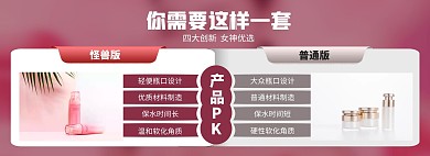 简约美妆护肤产品对电商全屏海报