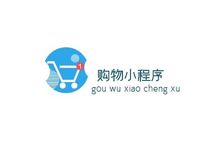 蓝色简约购物小程序logo