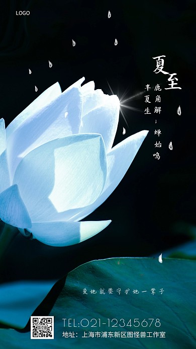 夏至婚庆服务简约大气摄影图手机海报