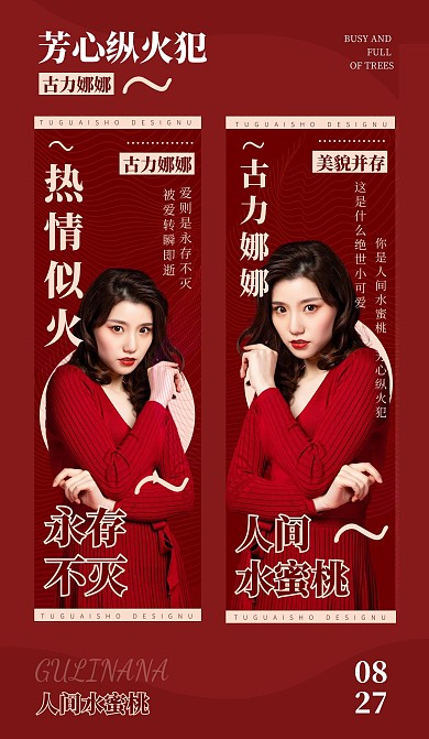 明星应援杂志风人物竖版应援手幅预览海报