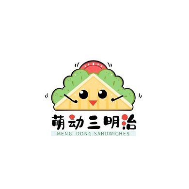 三明治卡通头像logo设计