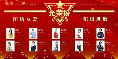 期中成绩表扬栏简约红色宣传横版海报