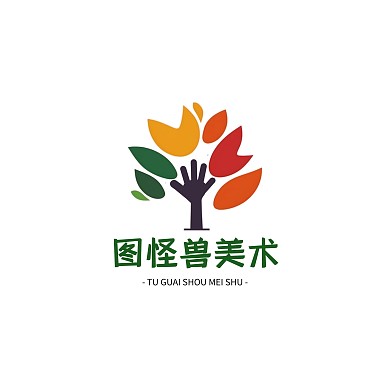 扁平教育美术培训班品牌宣传LOGO