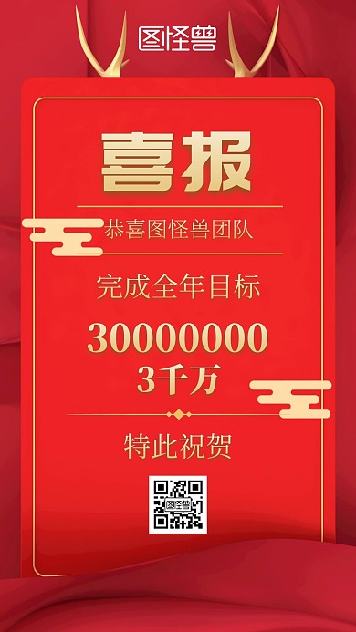 大气红色业绩海报