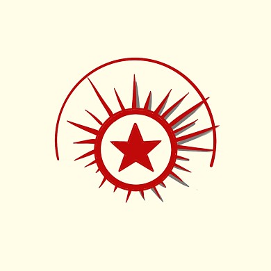 五角星框简约黄红色红包头像