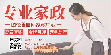 简约大气保姆月嫂创意横版海报