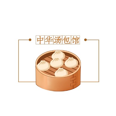 美食包子棕色创意中华汤包馆平面logo