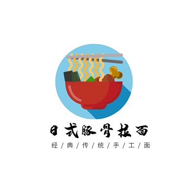 日式豚骨拉面创意logo设计