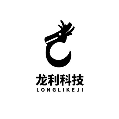 黑色简约图形文字龙LOGO