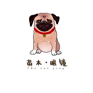宠物店眼镜卡通猫可爱创意简约logo头像