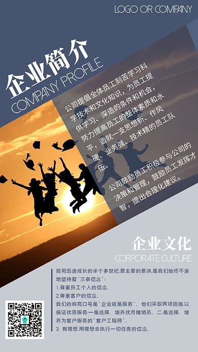 企业规则简介文化宣传手机海报