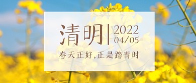 清明节节日春光出行出游公众号封面首图