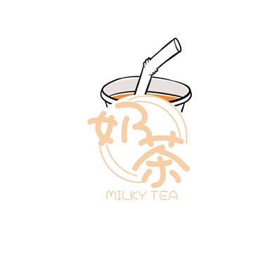 奶茶饮品插画风LOGO