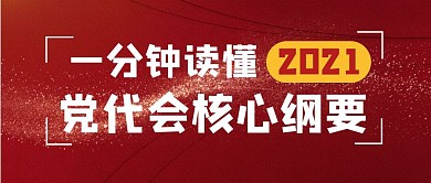 党代会简约文字红色公众号封面