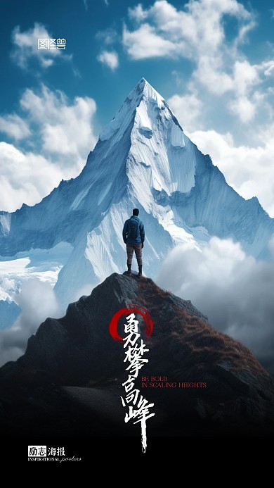 励志鸡汤宣传摄影风AIGC手机海报