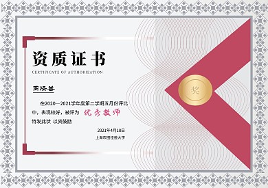 资质证书简约质感奖状