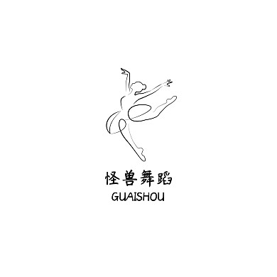 舞蹈班机构简约线条LOGO设计公众号