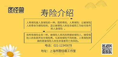寿险介绍横版宣传海报