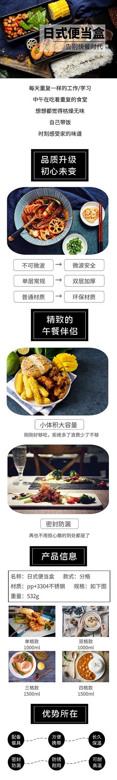日式便当盒淘宝详情页模板