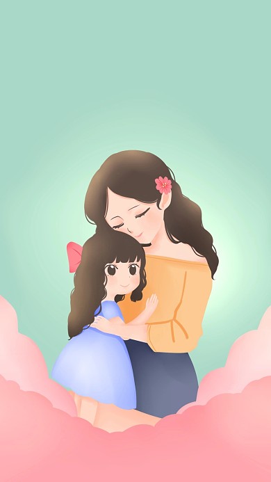 粉色母亲节插画元素