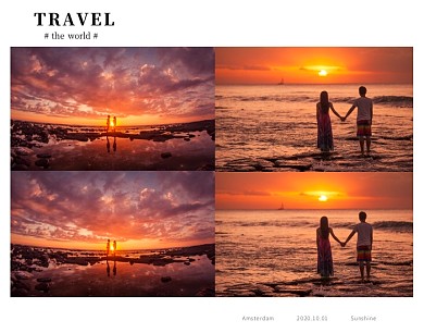 简约清新爱情旅行旅游照片拼图