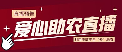 爱心助农直播简约红色微信公众号封面首图