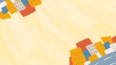 图怪兽原创元素背景马路高楼卡通