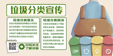 小学生垃圾分类宣传海报横板
