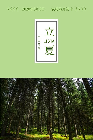 立夏二十四节气绿色蜻蜓清新公众号配图