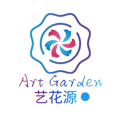商业渐变艺花源logo设计