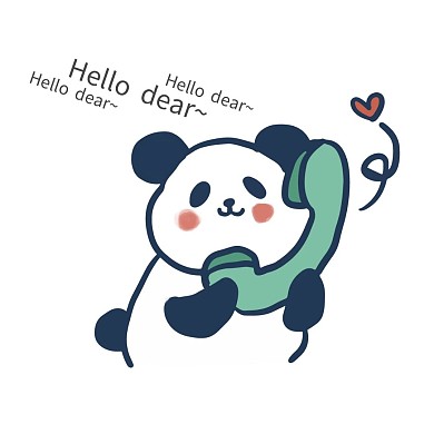 打电话熊猫可爱简约卡通表情包