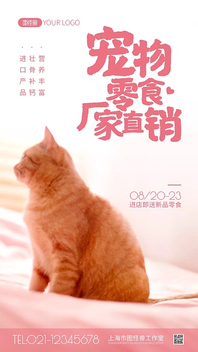 宠物零食厂家直销摄影图海报