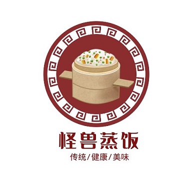 传统中国风餐厅餐馆中餐店招蒸饭logo