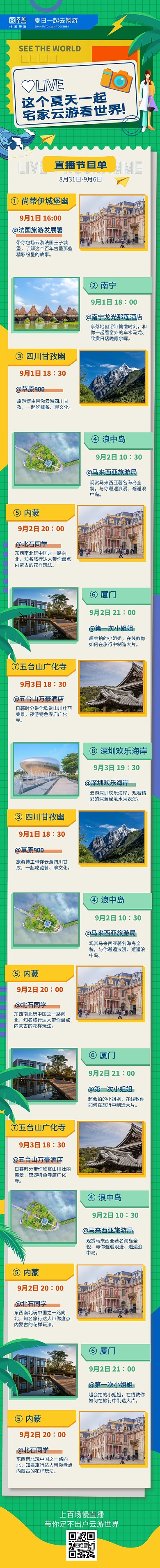 夏季线上旅游直播产品创意详情页