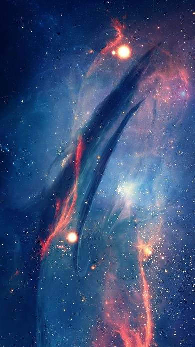 手机壁纸星球星空银河蓝色