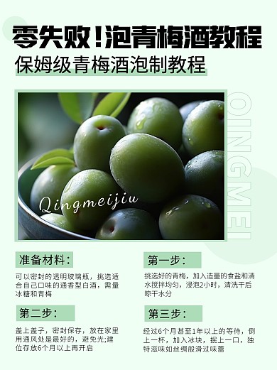 保姆级青梅酒泡制教程AIGC小红书